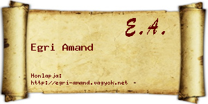 Egri Amand névjegykártya